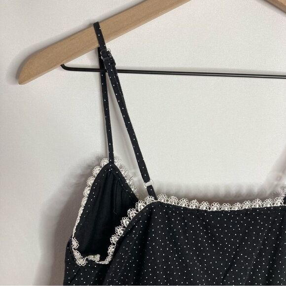 Y2K Dream Modes Tank Top Medium Black White Polka Dots - Picture 10 of 10